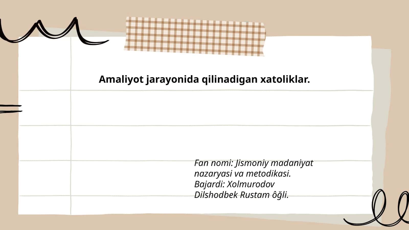 Jismoniy madaniyat nazaryasi va metodikasi