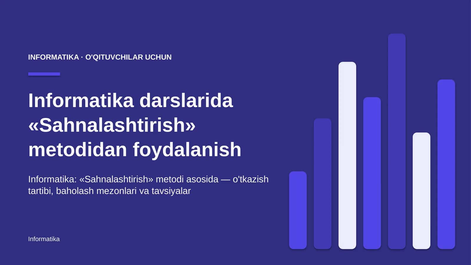 informatika darslarida sahnalashtirish metodidan foydalanish 1607