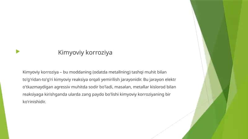 Kimyoviy korroziya