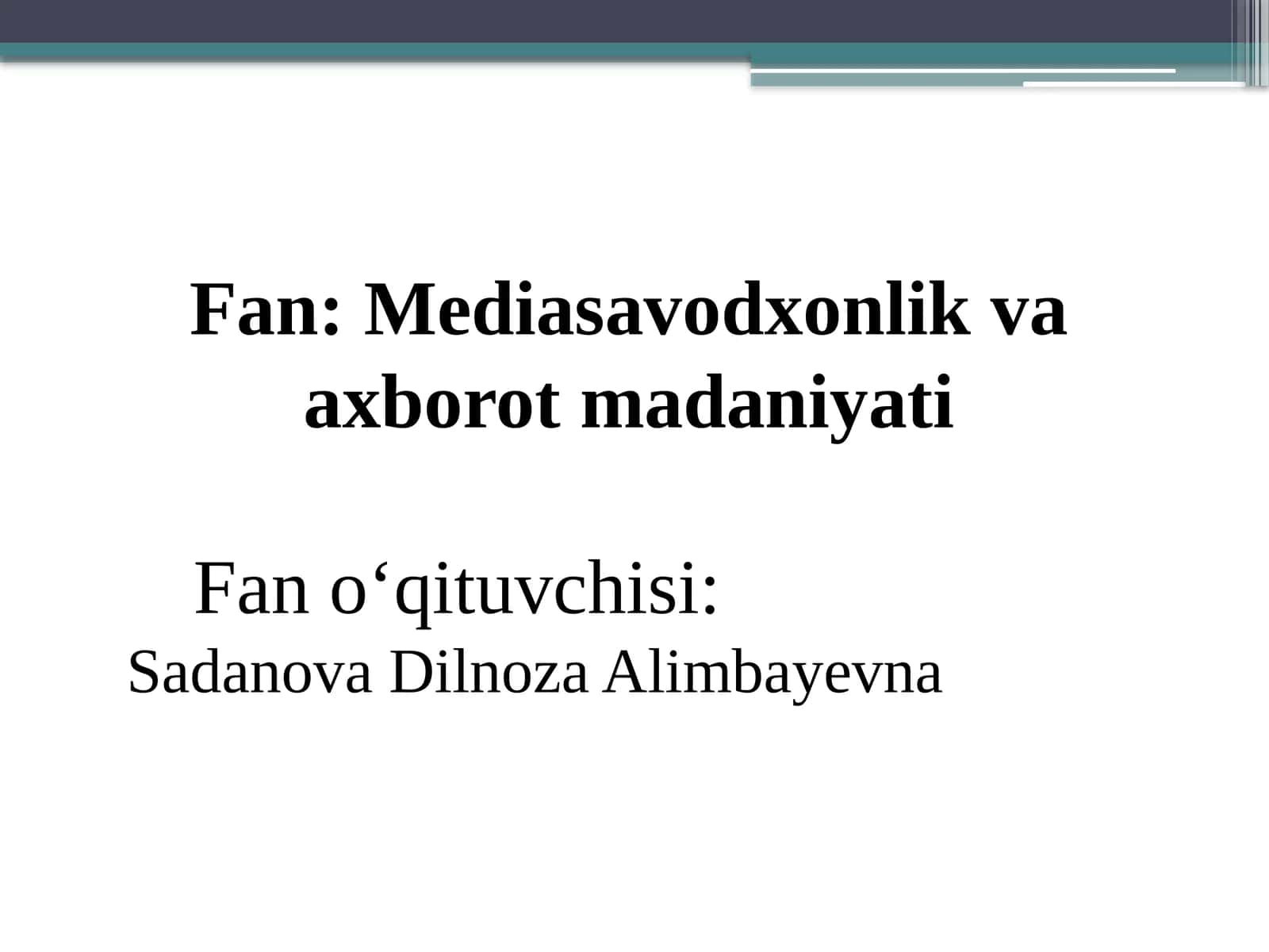Xorijiy OAVning mediamakon dagi o‘rni