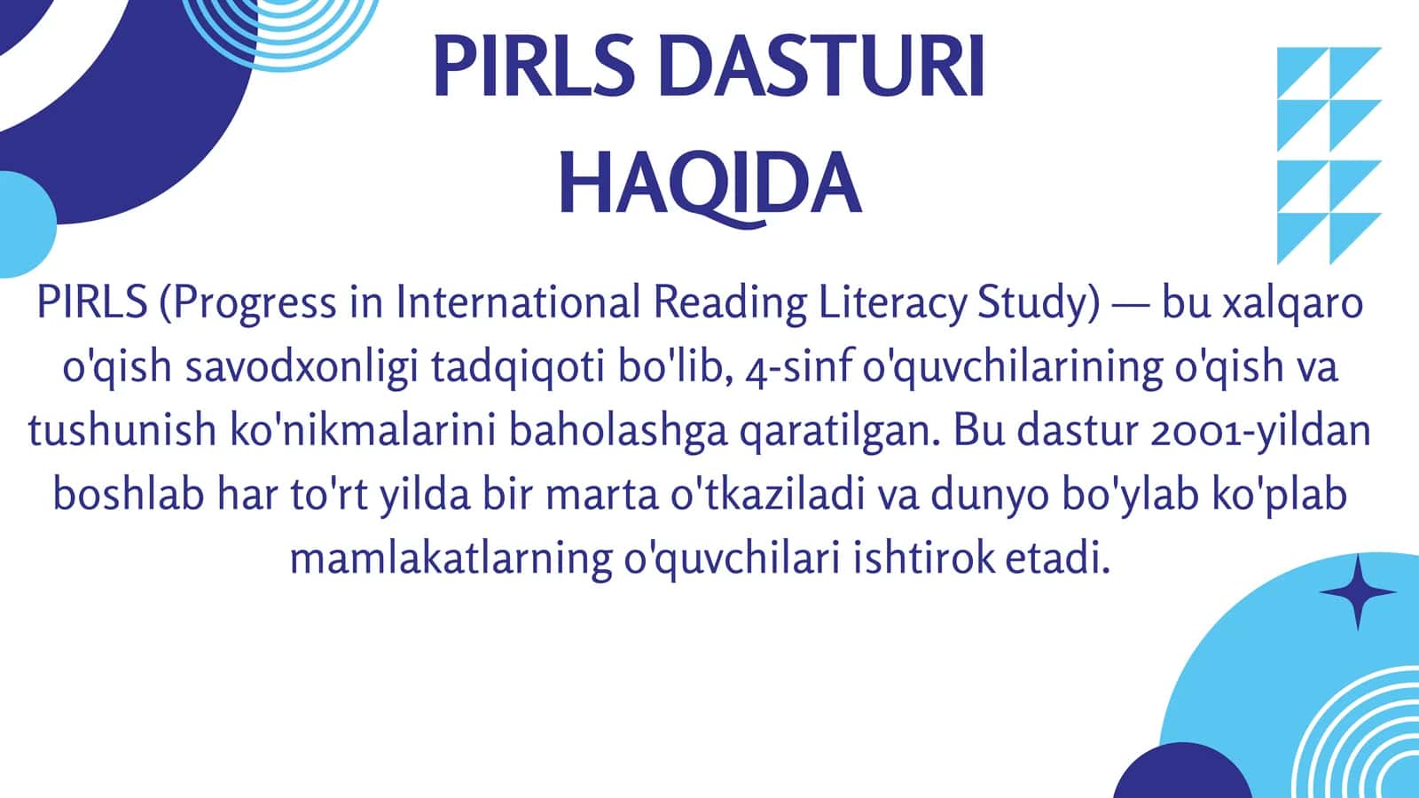 PIRLS DASTURI HAQIDA