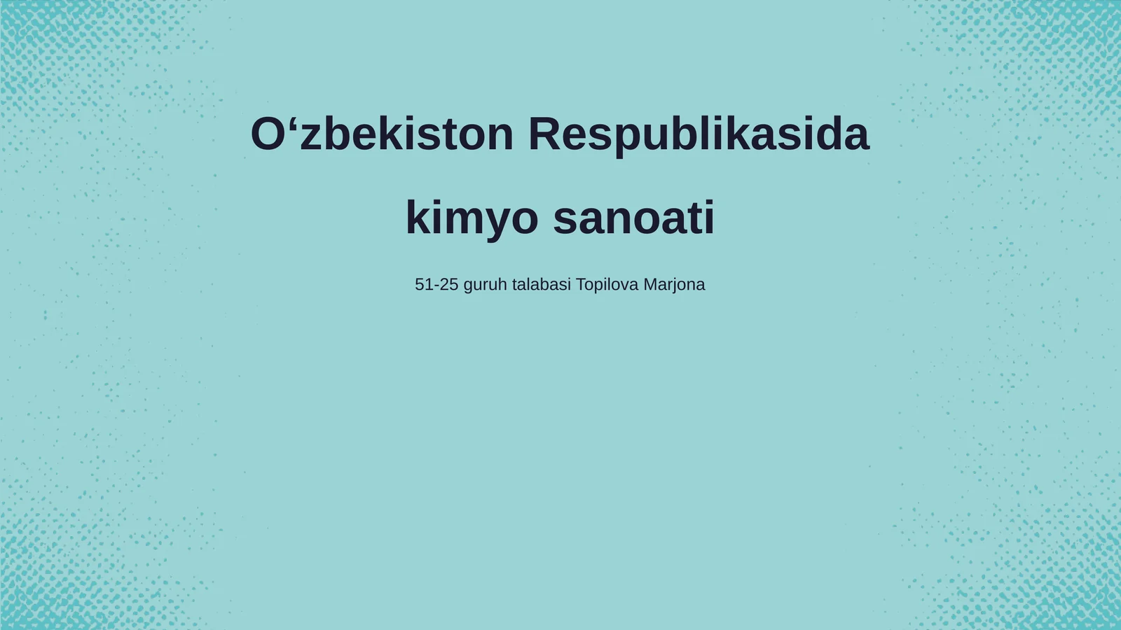 Oʻzbekiston Respublikasida kimyo sanoati