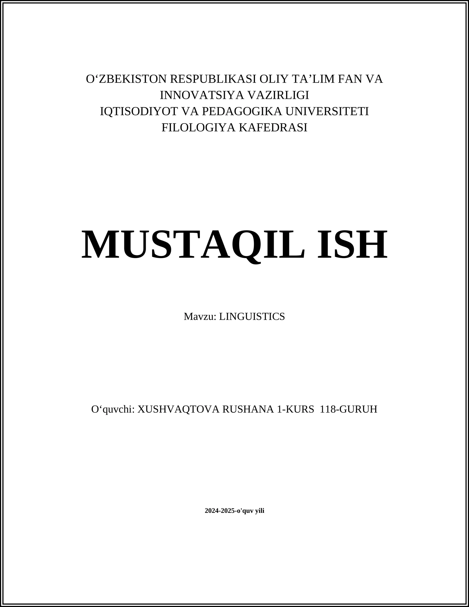 LINGUISTICS
