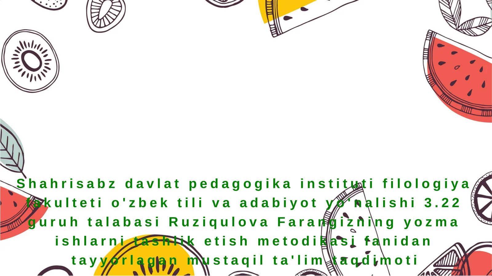 Insho o‘tkazish metodikasi