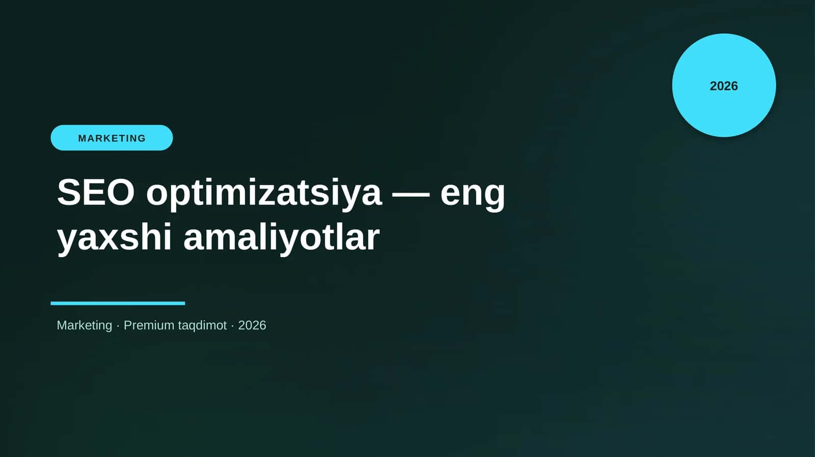 SEO optimizatsiya — eng yaxshi amaliyotlar