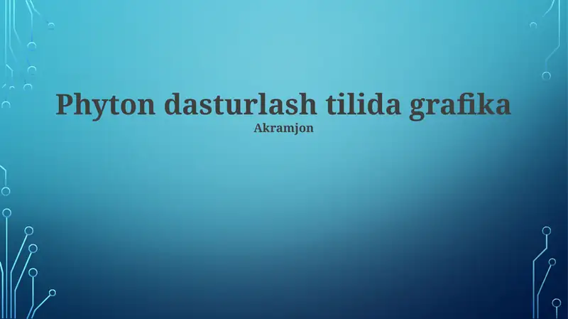 Rasm bilan ishlash Python da