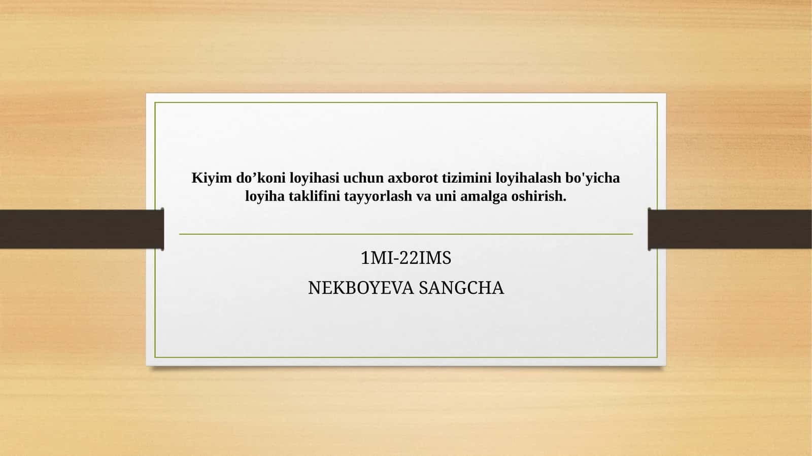 Kiyimdo’koniloyihasining asosiymaqsadi