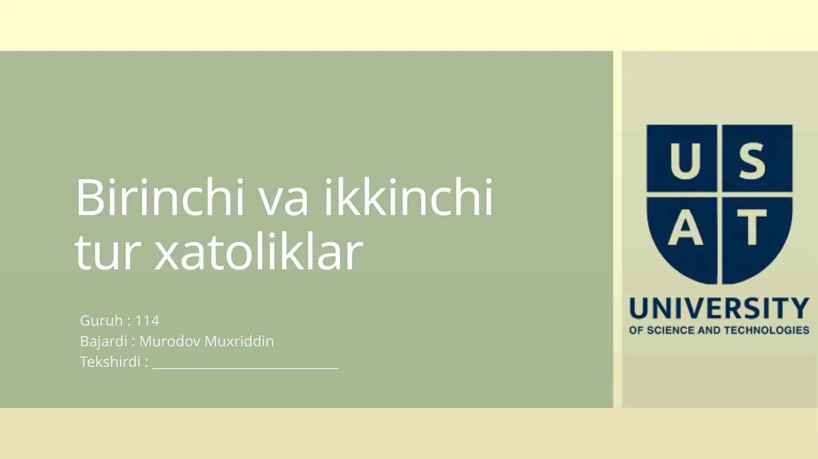 Birinchi va ikkinchi tur xatoliklar