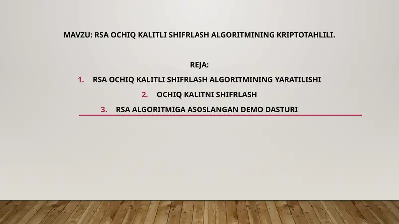 RSA ochiq kalitli shifrlash algoritmining kriptotahlili