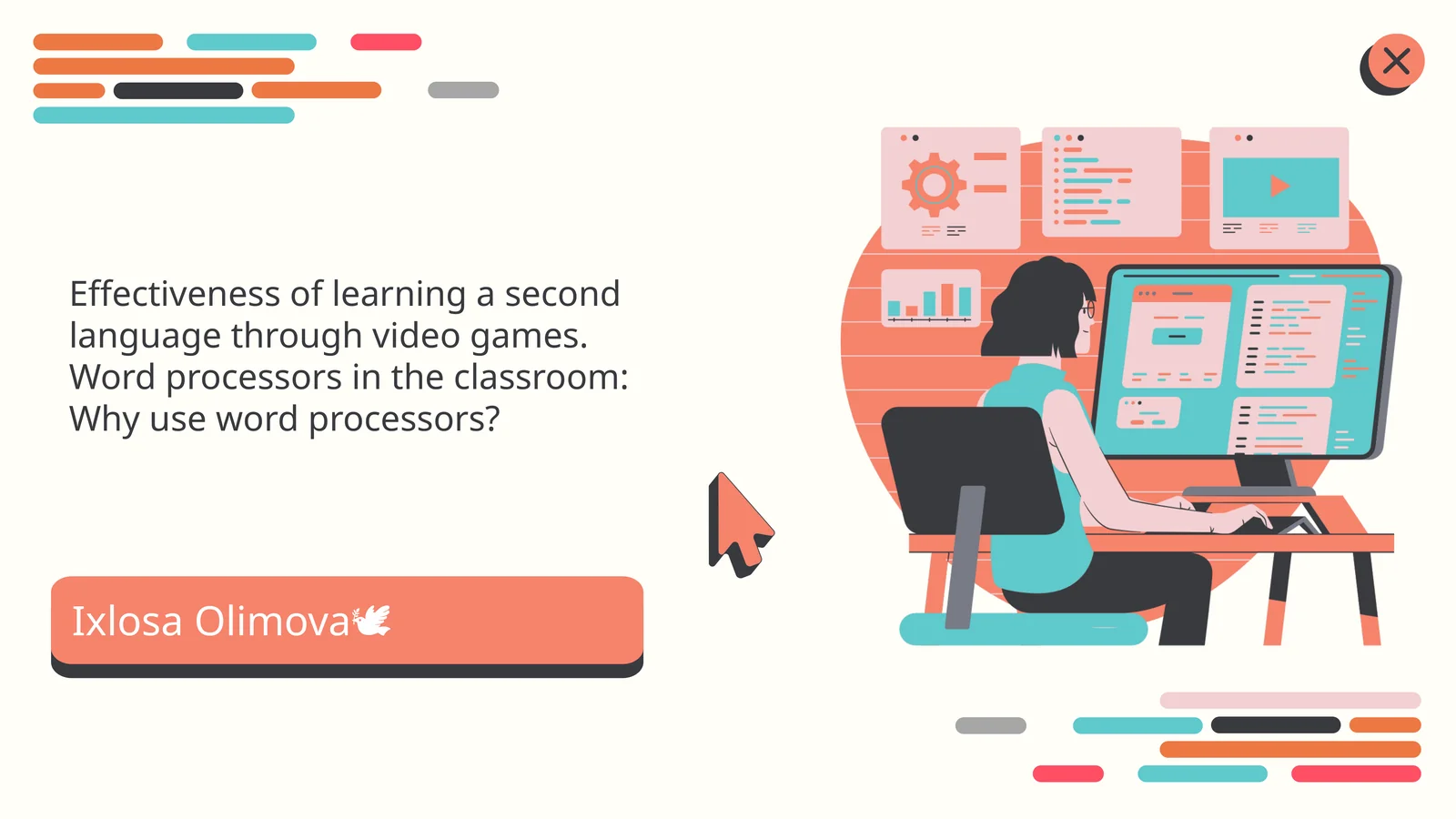 Effectiveness of learning a second language through video games. Word processors in the classroom: Why use word processors?