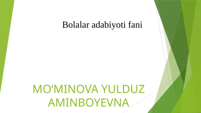 Bolalar adabiyot ifani