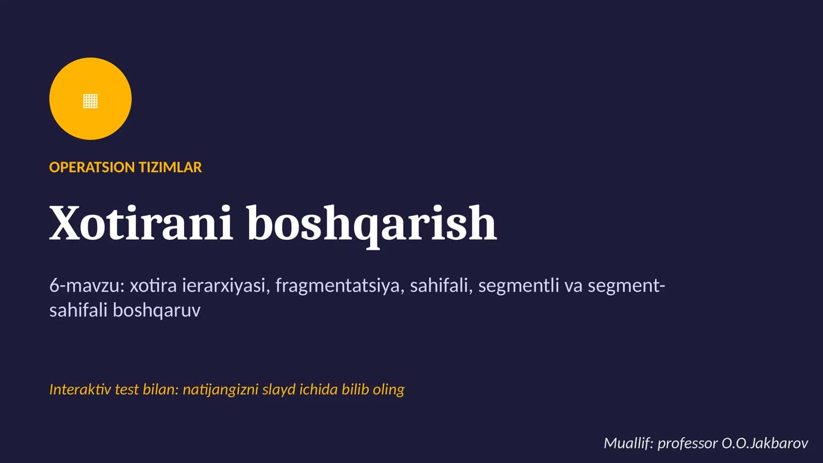 Xotirani boshqarish