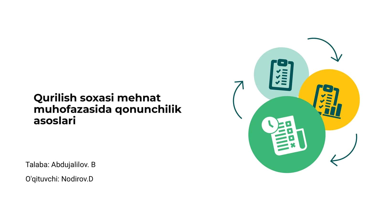Qurilish soxasi mehnat muhofazasida qonunchilik asoslari