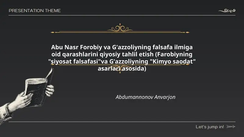 Abu Nasr Forobiy va Gʻazzoliyning falsafa ilmiga oid qarashlarini qiyosiy tahlil etish