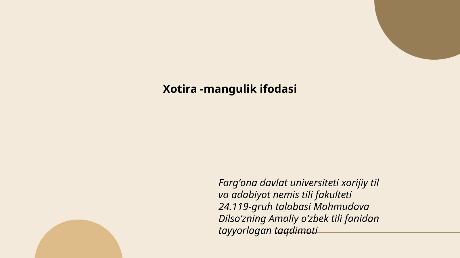 Amaliy oʻzbek tili fanidan tayyorlagan taqdimoti