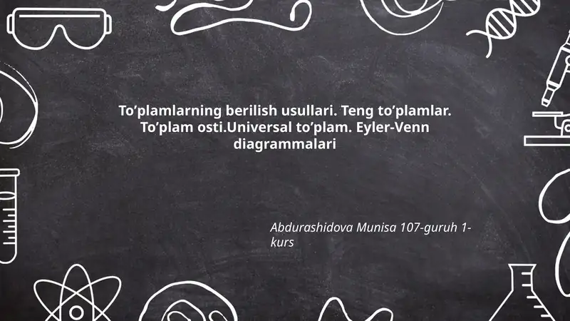 Toʼplamlarning berilish usullari