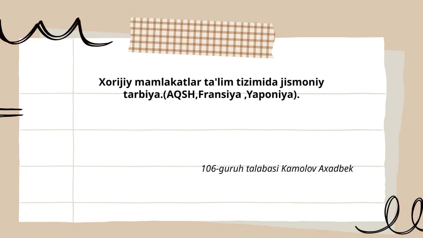 AQSH ta'lim tizimida jismoniy tarbiya dasturlari