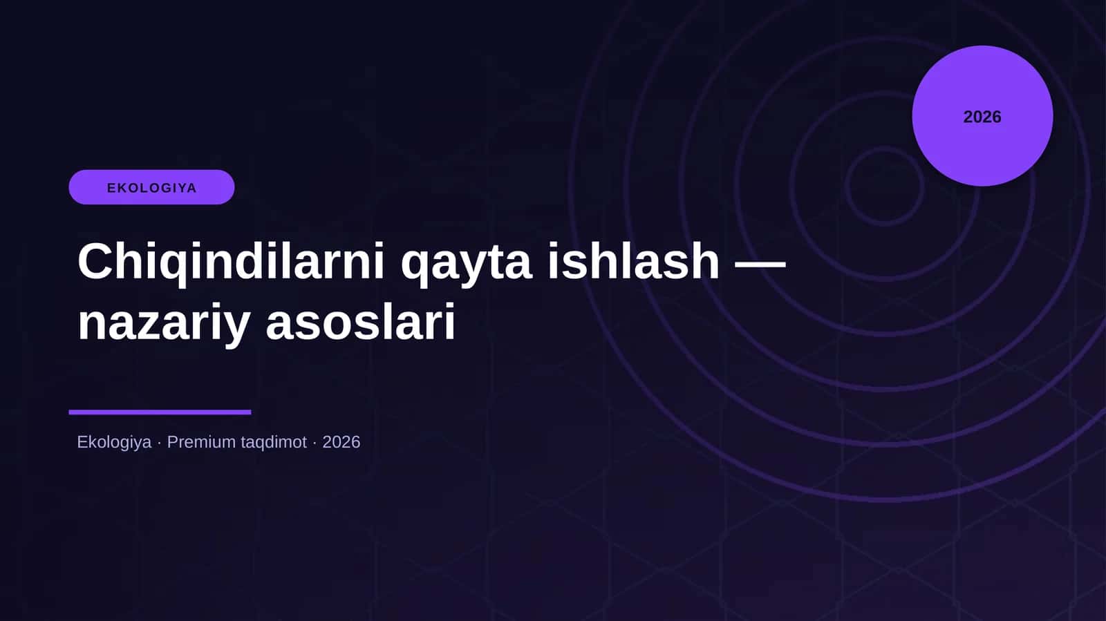 Chiqindilarni qayta ishlash — nazariy asoslari