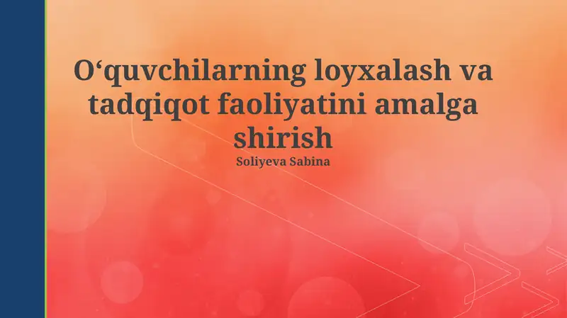 Talabalar Dizayn va Tadqiqot Faoliyati