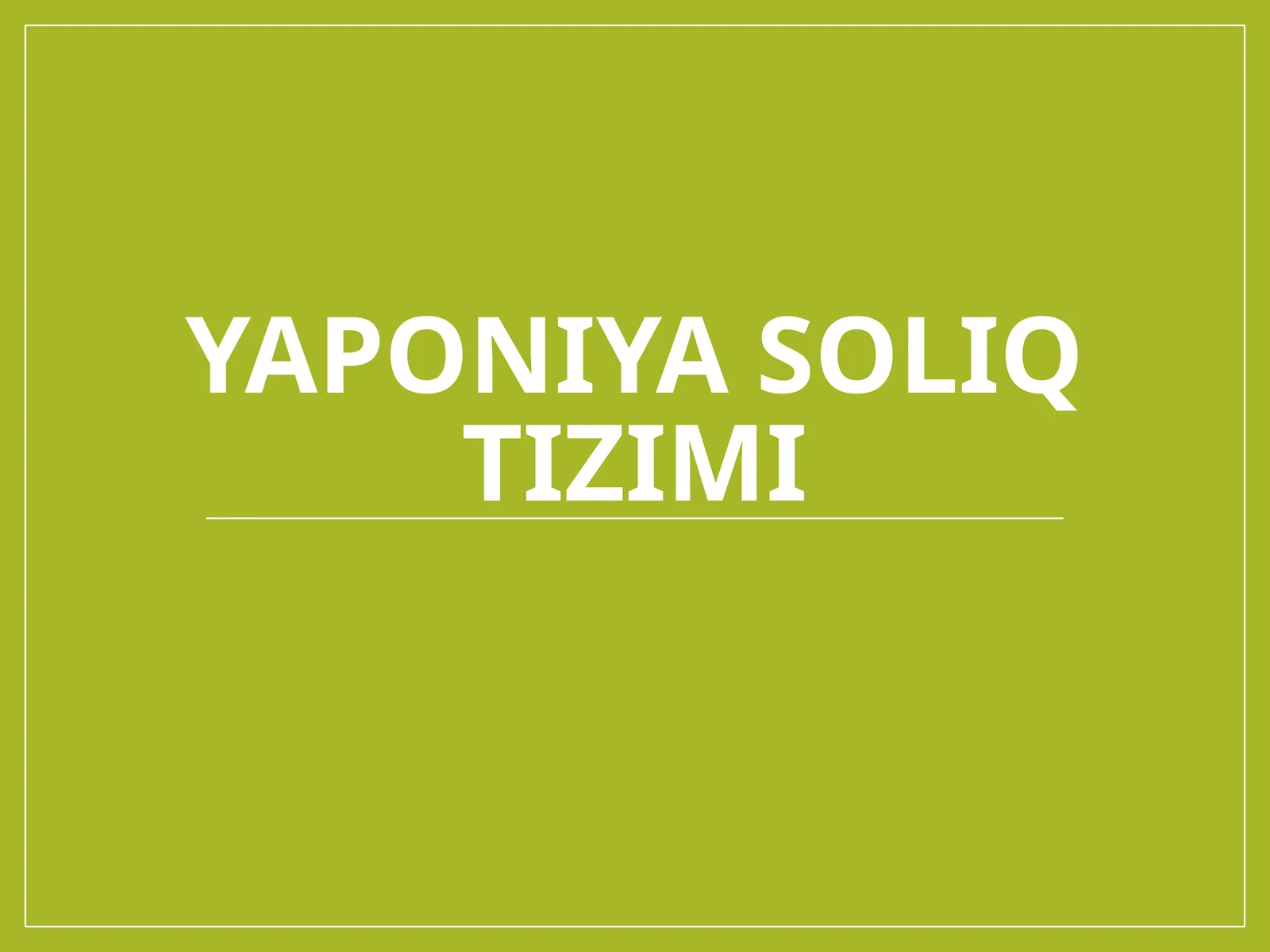 Yaponiya soliq tizimi