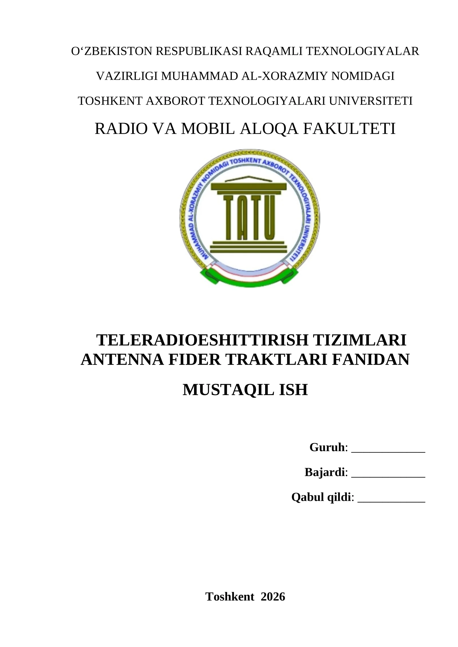 Uzatuvchi teleeshittirish antennalarining konstruktiv xususiyatlari, parametrlari va xarakteristikalari