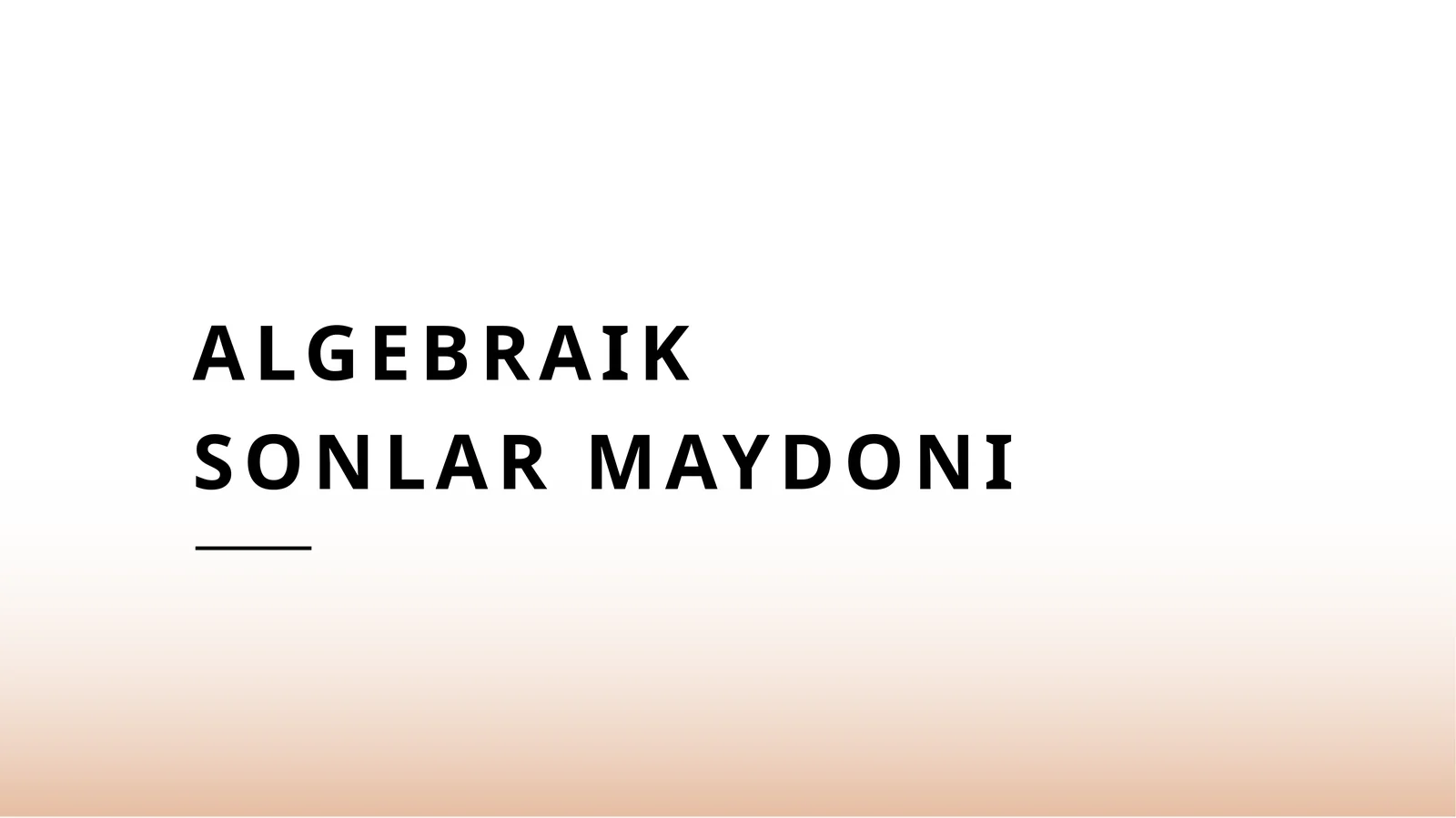 Algebraik sonlar maydoni
