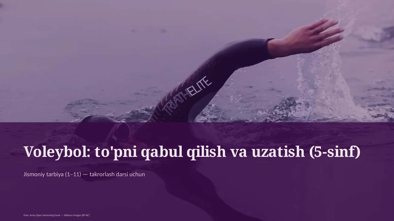 Voleybol: to'pni qabul qilish va uzatish (5-sinf)