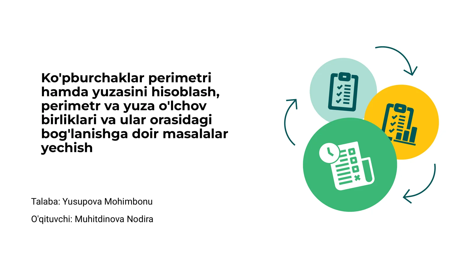 Ko'pburchaklar perimetri hamda yuzasini hisoblash