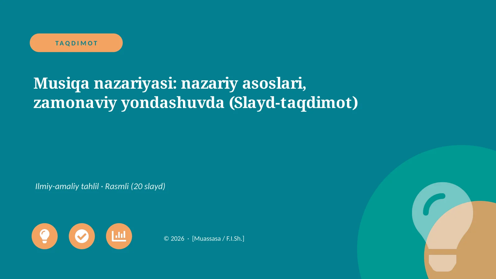 Musiqa nazariyasi: nazariy asoslari, zamonaviy yondashuvda (Slayd-taqdimot)