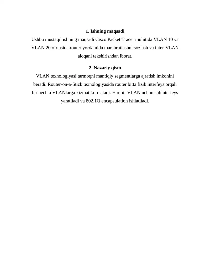 Cisco Packet Tracer VLAN Configuration