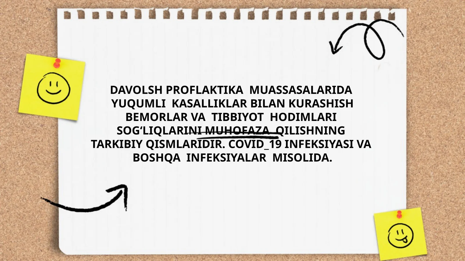 DAVOLSH PROFLAKTIKA MUASSASALARIDA YUQUMLI KASALLIKLAR BILAN KURASHISH BEMORLAR VA TIBBIYOT HODIMLARI SOG‘LIQLARINI MUHOFAZA QILISHNING TARKIBIY QISMLARIDIR