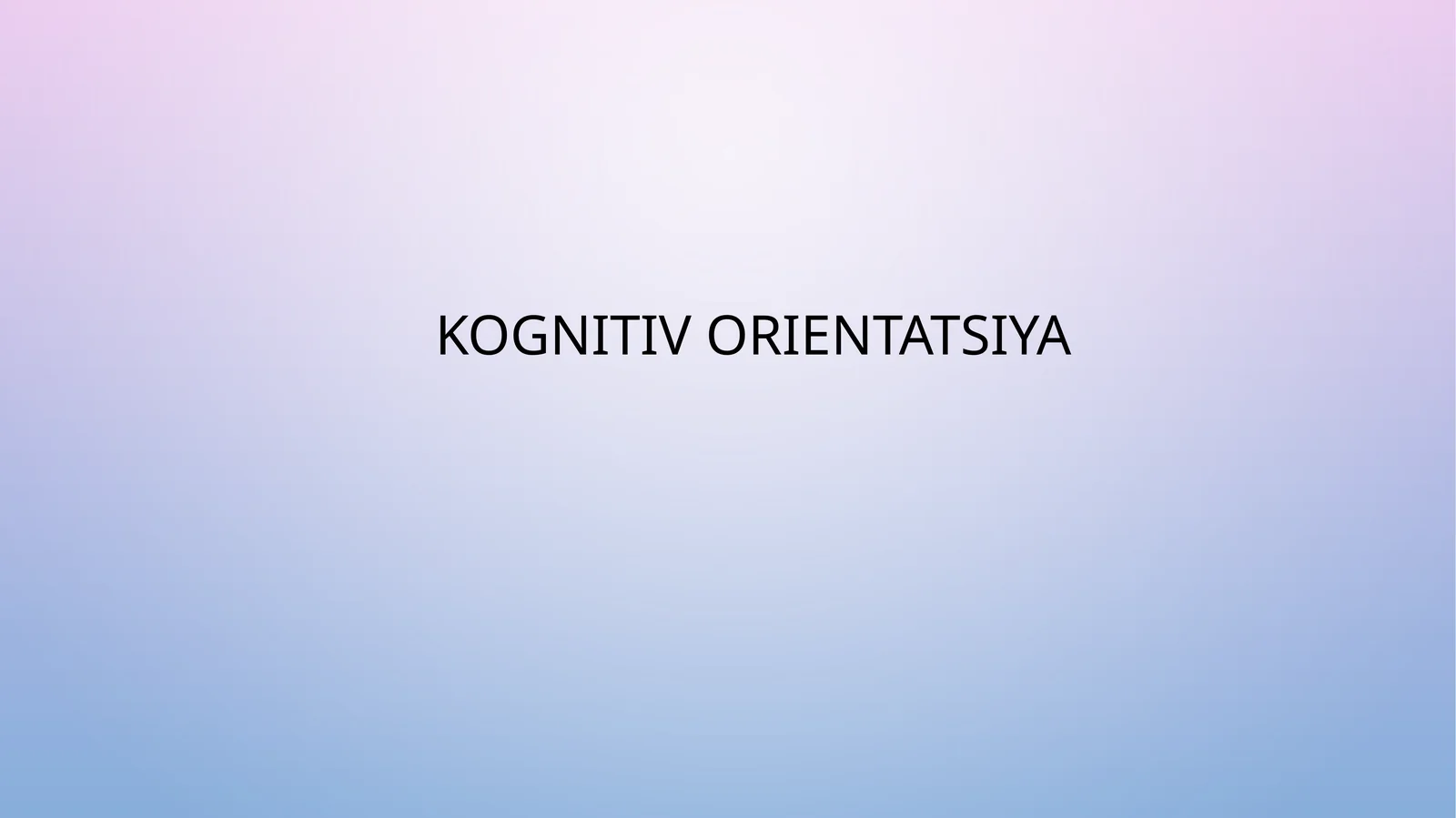 Kognitiv orientatsiya