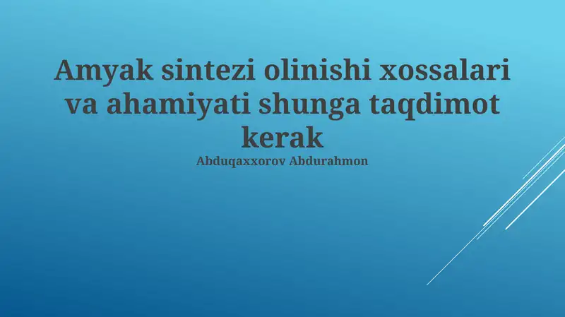 Ammiak sintezi