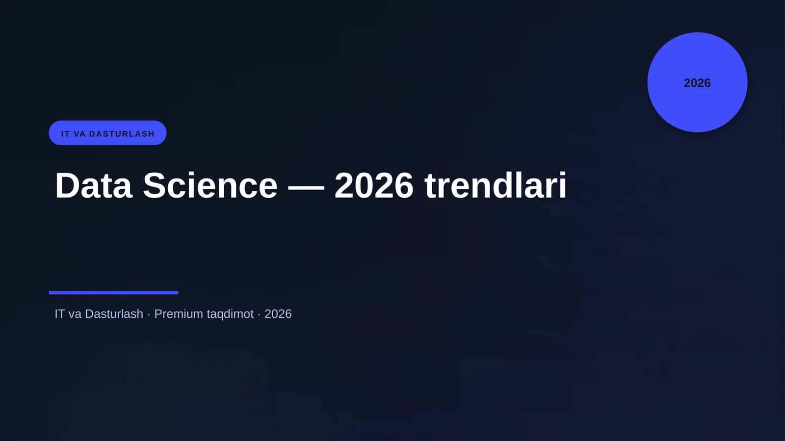 Data Science — 2026 trendlari