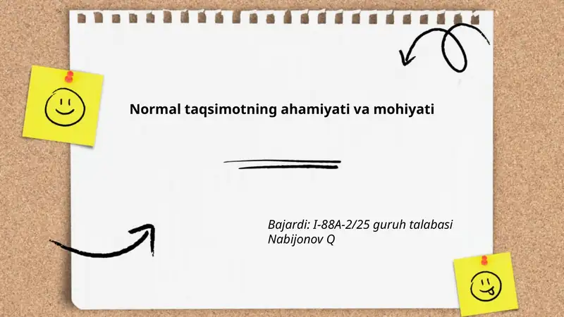 Normal taqsimotning ahamiyati va mohiyati