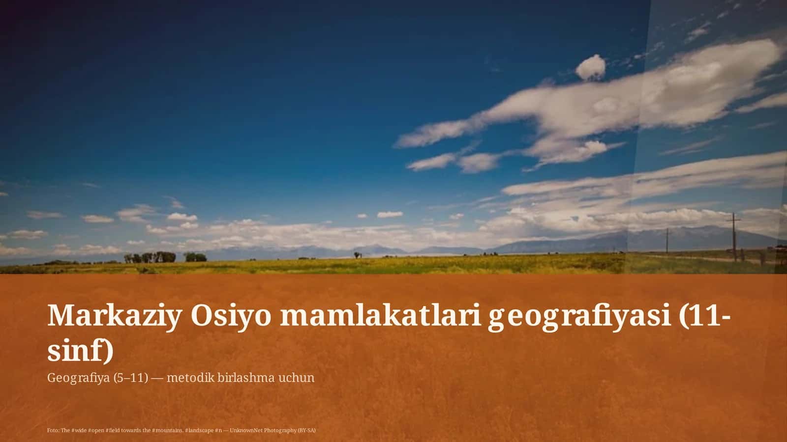 Markaziy Osiyo mamlakatlari geografiyasi (11-sinf)