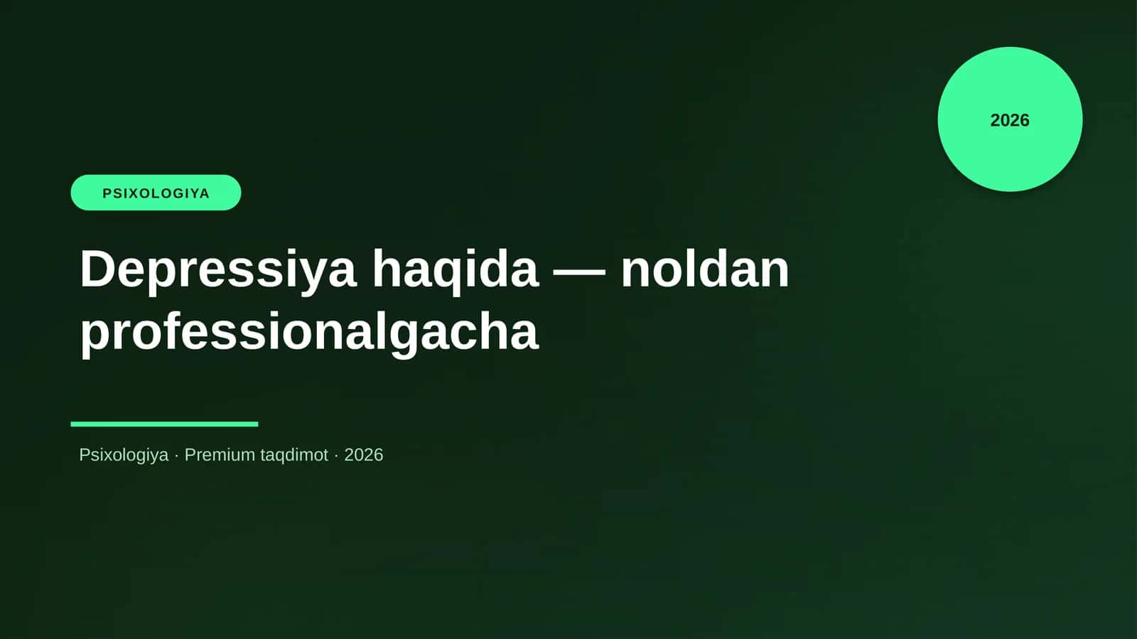 Depressiya haqida — noldan professionalgacha