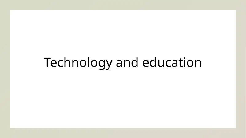 Technology and education