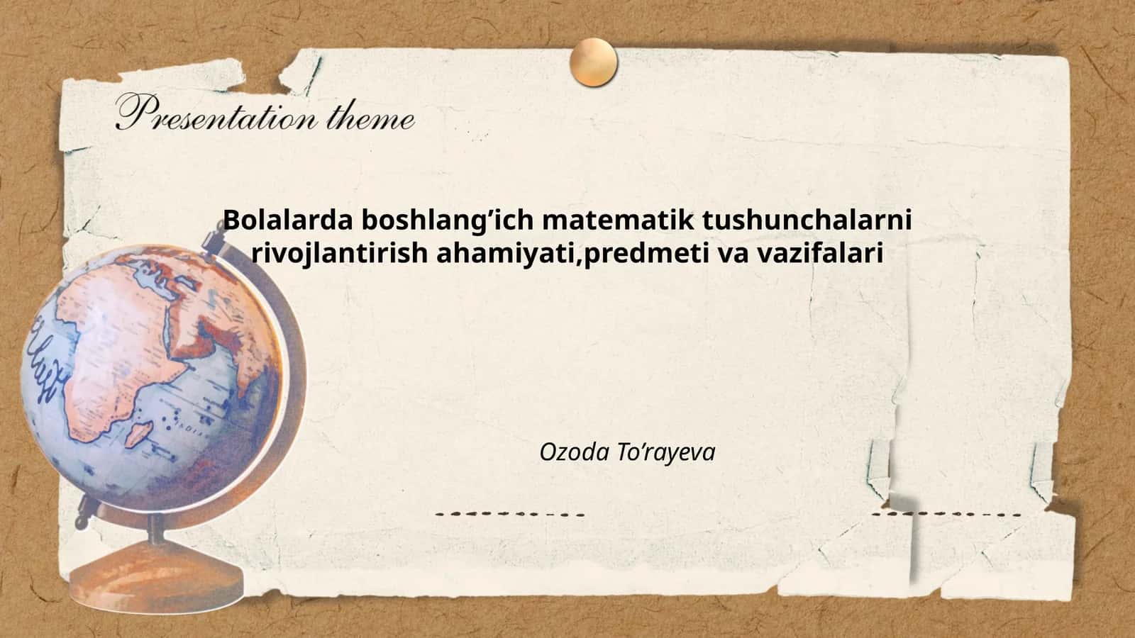 Bolalarda boshlang’ich matematik tushunchalarni rivojlantirish ahamiyati,predmeti va vazifalari