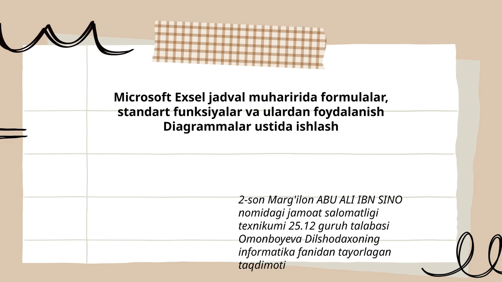 Microsoft Exsel jadval