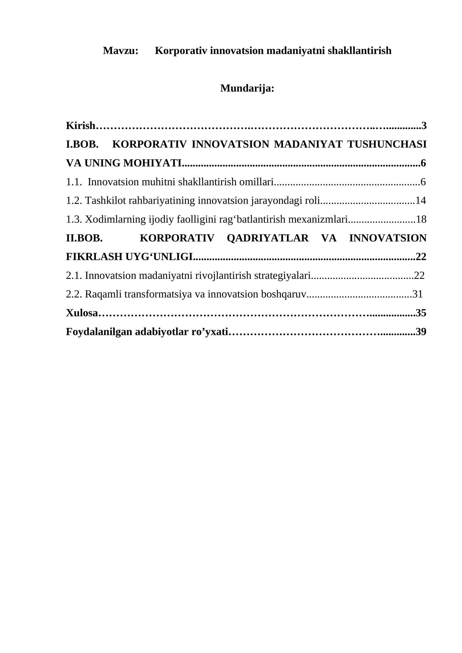 Korporativ innovatsion madaniyatni shakllantirish