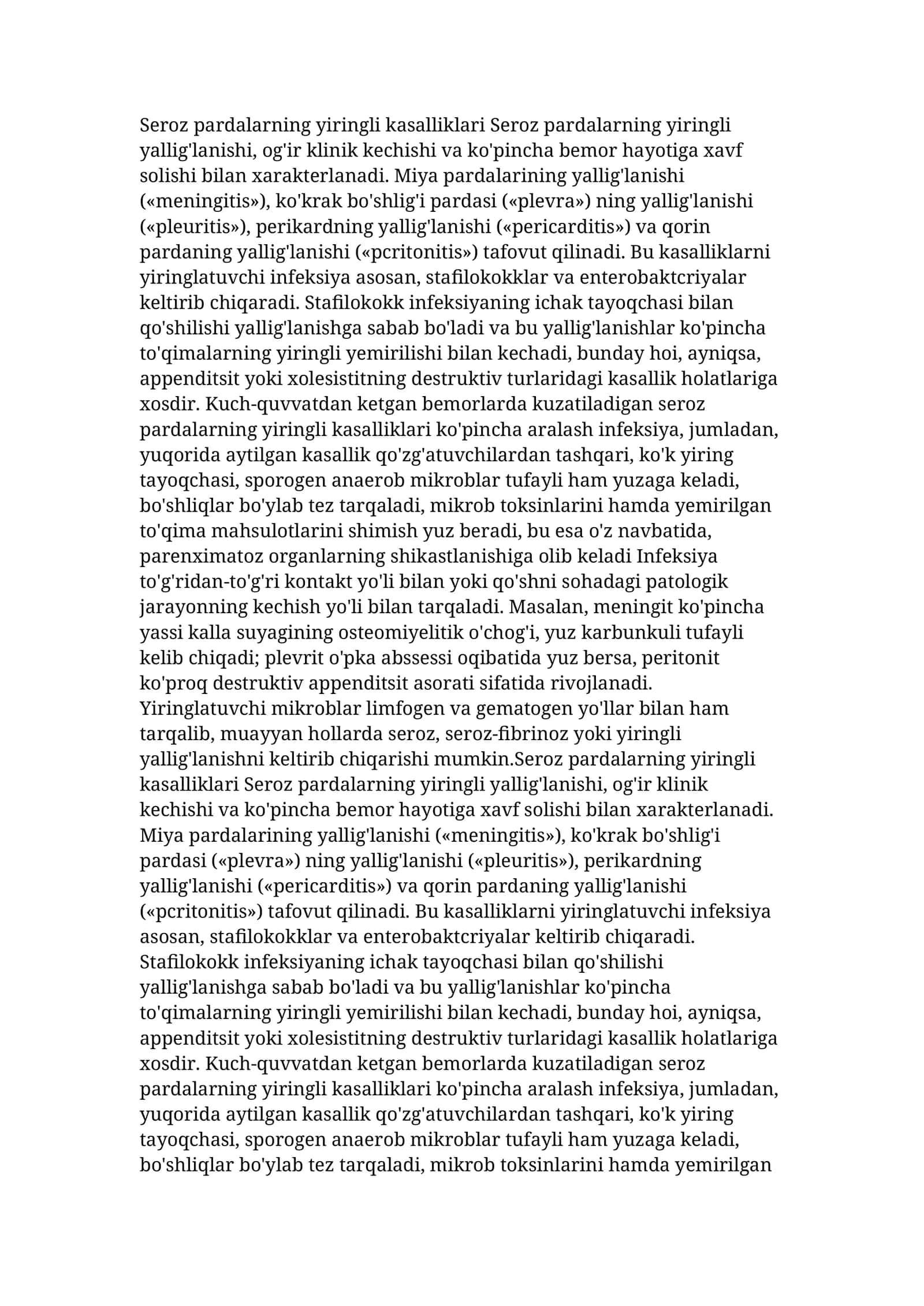 Serioz Pardalar Yiringli Kasalliklari
