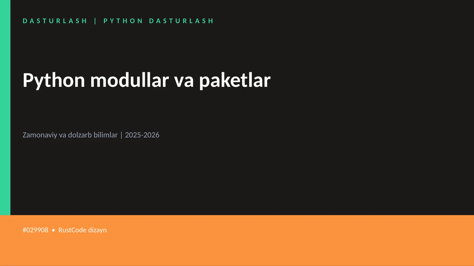 DASTURLASH | PYTHON DASTURLASH