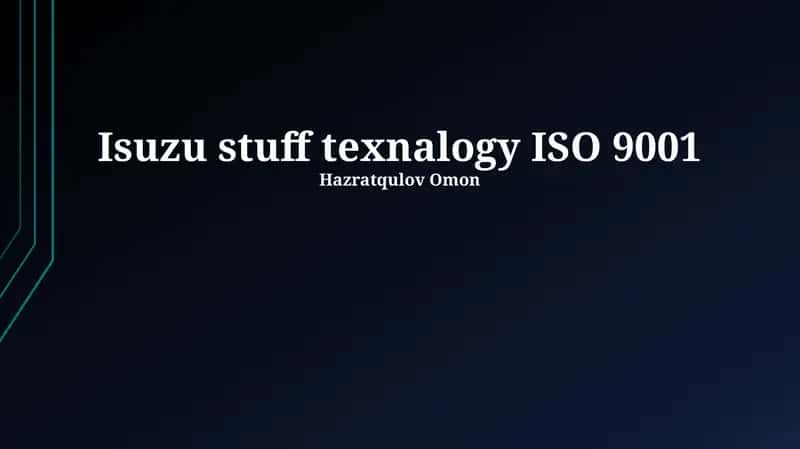 Isuzu's Commitment to Quality: ISO 9001 and Beyond