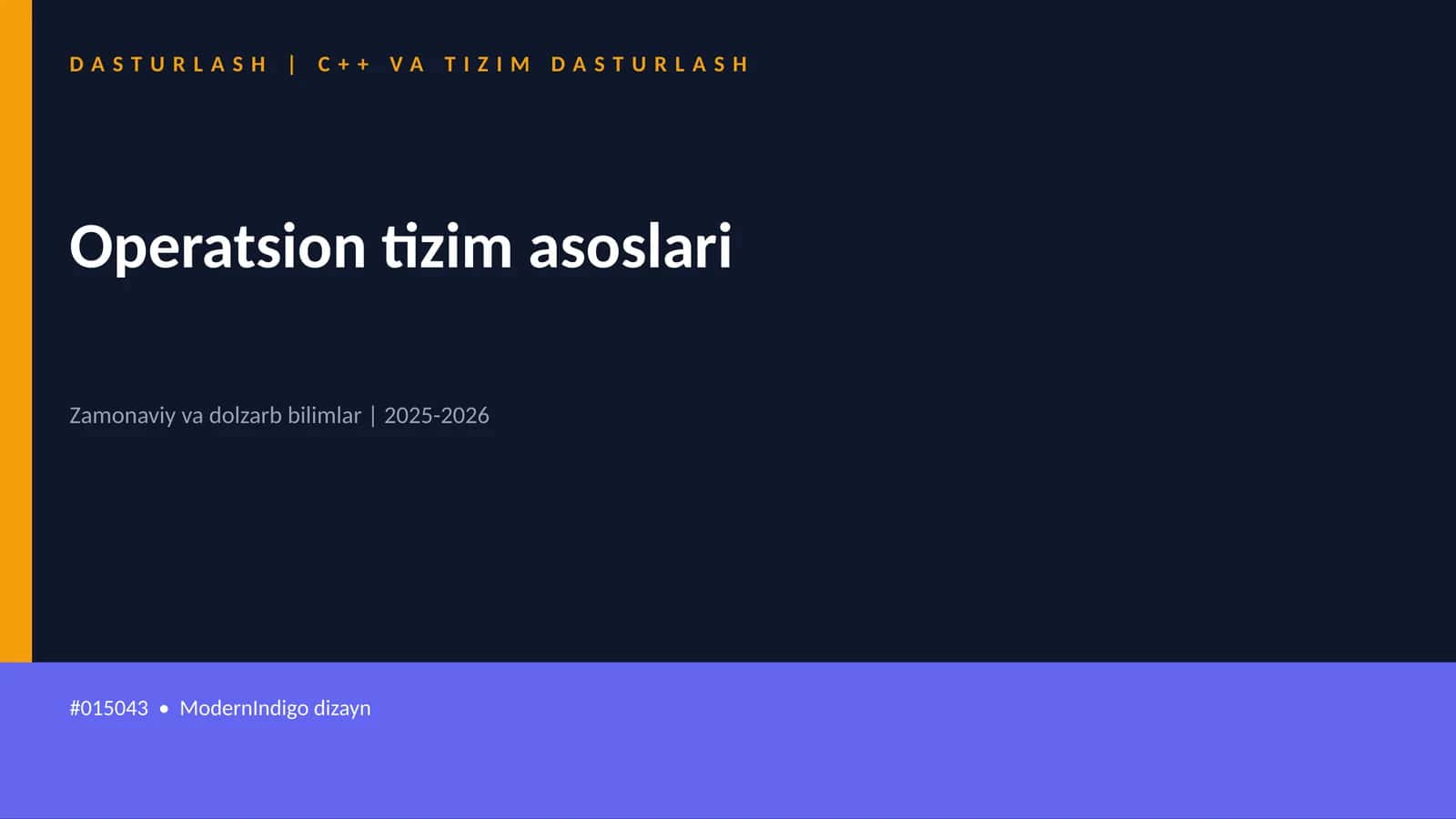 DASTURLASH | C++ VA TIZIM DASTURLASH