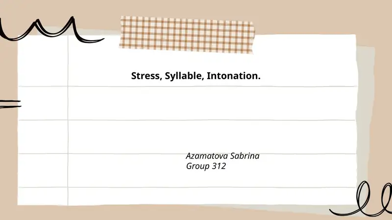 Lexical stress patterns in English words