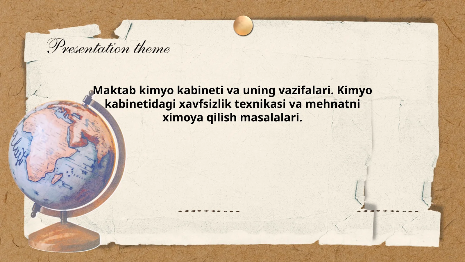 Kimyo kabinetining asosiy vazifalari
