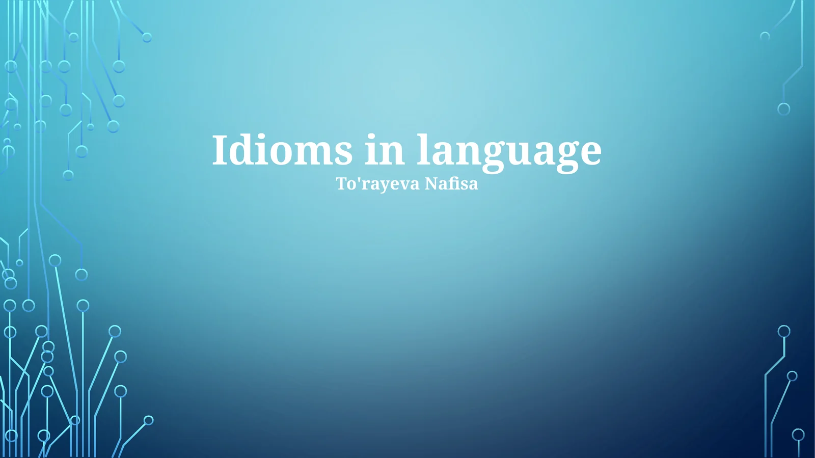 Idioms in language
