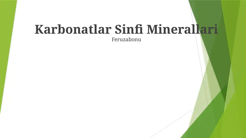 Karbonatlar Sinfi Minerallari