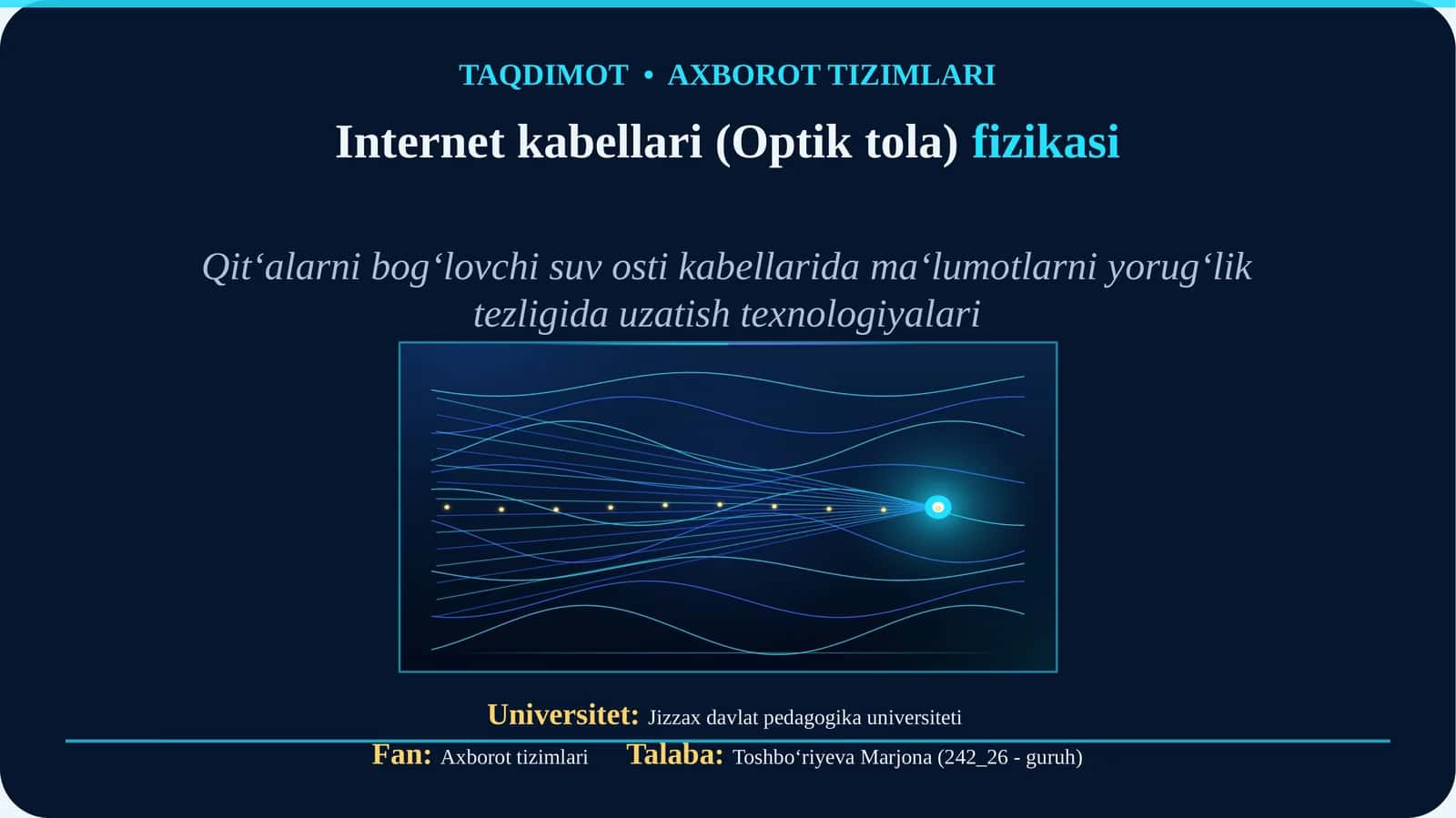 Internet kabellari (Optik tola)fizikasi